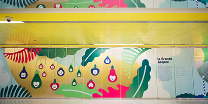 beautifully branded health care facility with unique mural
