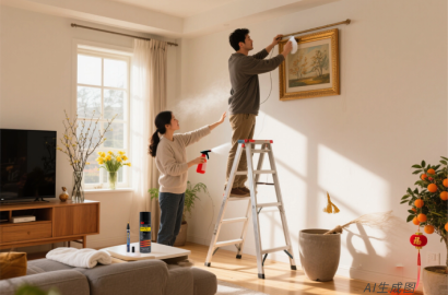 春节布置整洁更省心：3M 77喷胶 X 3M橙香清洁马克笔