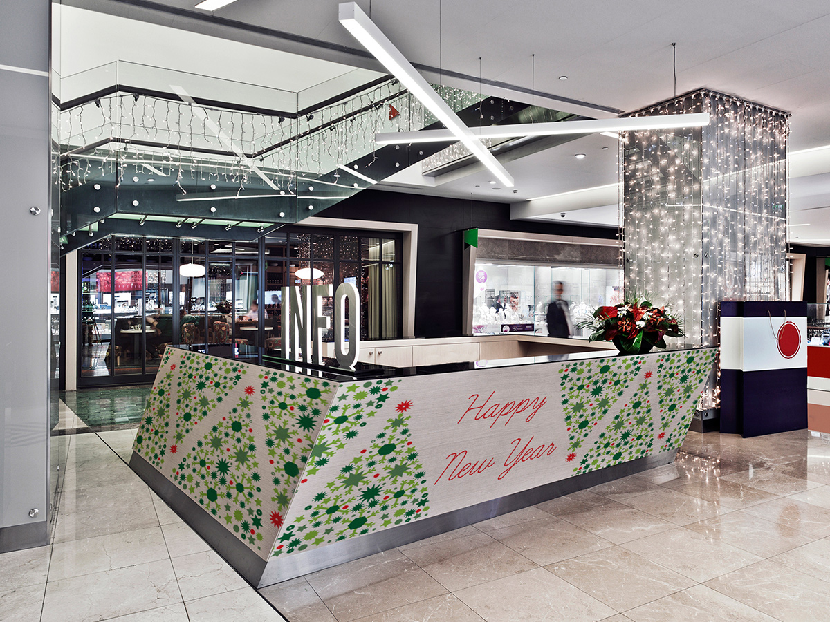 Mall information desk signage

