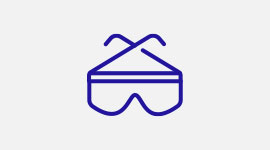 Graphic of a partly folded pair of safety glasses