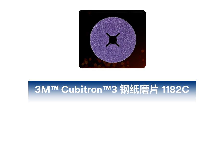 3M™ Cubitron™3 钢纸磨片1182C