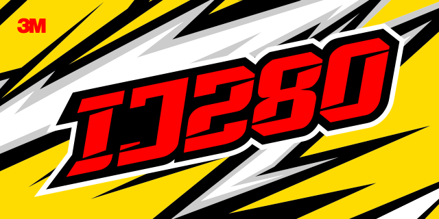 电黄色背景上的醒目"IJ280"。