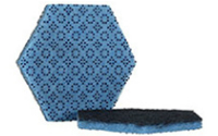 Scotch-Brite™ Low Scratch Scour Pad 2000HEX, one standing and one flat.