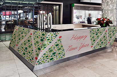 Mall information desk signage