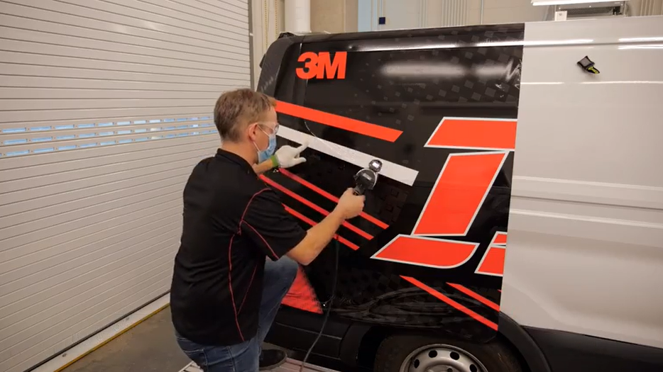 3M IJ280打印贴膜车体凹槽处施工视频