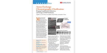 Thumbnail of Anion-Exchange Chromatographic Clarification: Bringing Simplification, Robustness, and Savings to MAb Purification Paper
