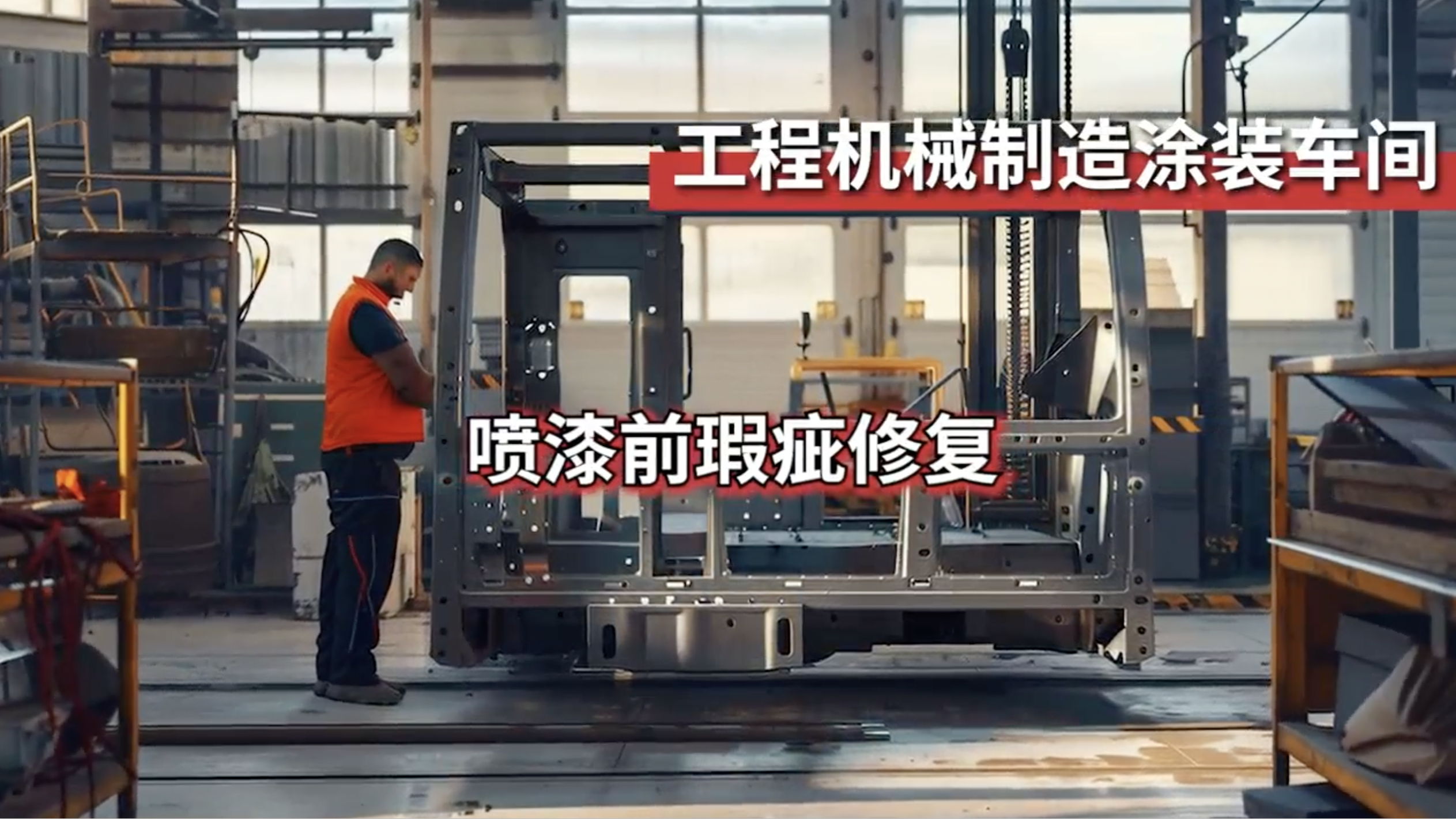 工程机械制造涂装车间-喷漆前瑕疵修复