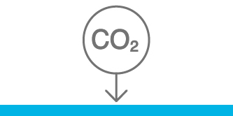 CO2在一个圆圈中，箭头指向向下的图标。
