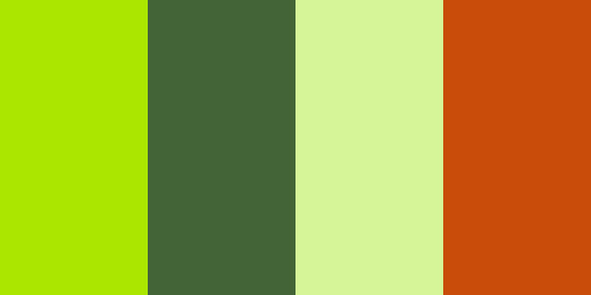 Four colors, including greens and orange, for colored film options.

