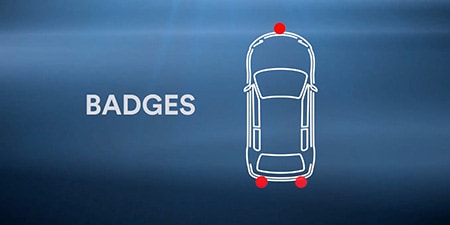 汽车的轮廓（字标牌突出显示）
