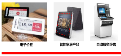 电子价签、智能家居产品、自助服务终端
