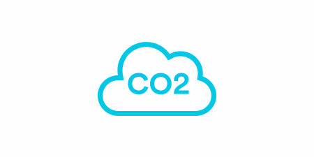 Exhaust emission control icon with a cloud that has CO2 written in it.
