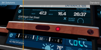 显示汽车内部的信息显示。