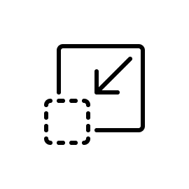 Space saving design form factor icon