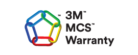 3M MCS 质保体系标志，配以彩色互锁图形，凸显全面的画面质保。