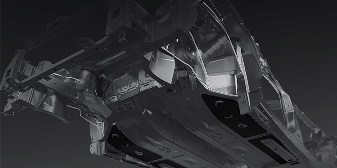 车辆底盘下视图
