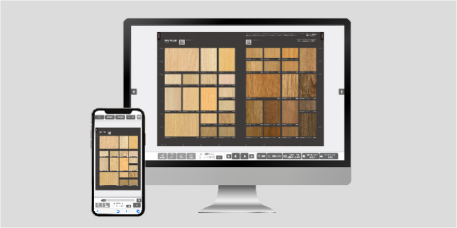interactive 3M DI-NOC product catalog shown on a mobile and deskto
