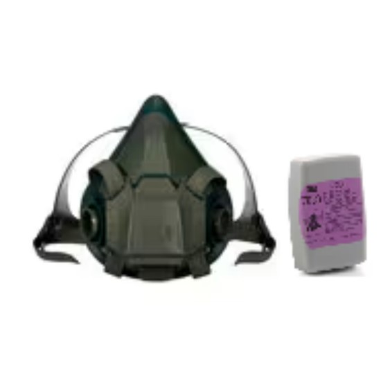3M 6502+7093CN 硅胶半面罩配P100滤棉盒