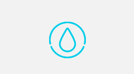 Graphic of water drop inside a circle outline
