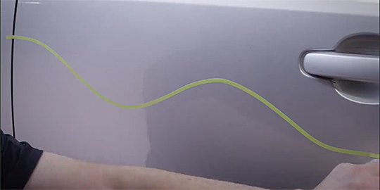 如何使用遮蔽胶带打造内弧形胶带线
