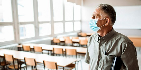 Man wearing Mask Looking at Window Films
