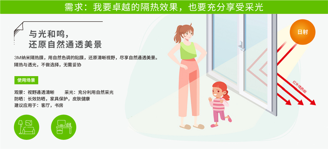 卓越的隔热效果也要有很好的采光，要怎么挑选3M住宅玻璃贴膜？