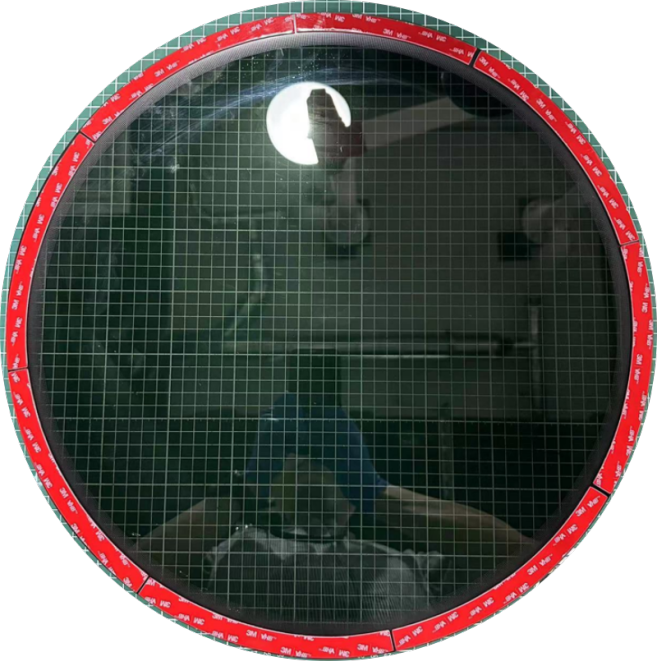 圆形玻璃面板自动贴胶