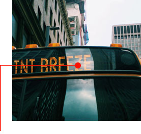 Image of a bus routing display