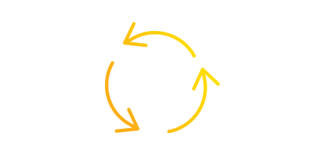 Icon of three line arrows creating a circle
