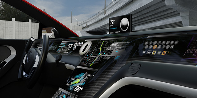 轿车中的信息显示。
