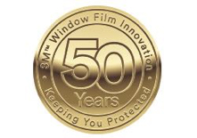 A gold medallion signifies 50 years of 3MTM Window Films expertise.