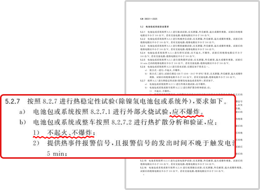 GB38031-2025《电动汽车用动力蓄电池安全要求》