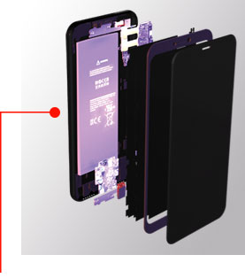 Image showing the separated layers of a smartphone