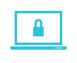 Icon of a laptop with a padlock