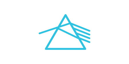 减少反射和干扰图标，显示一个三角形，光线穿过它。
