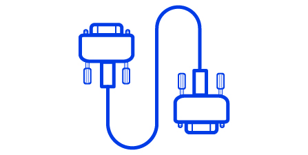 Minimalist line illustration of Camera Link cable
