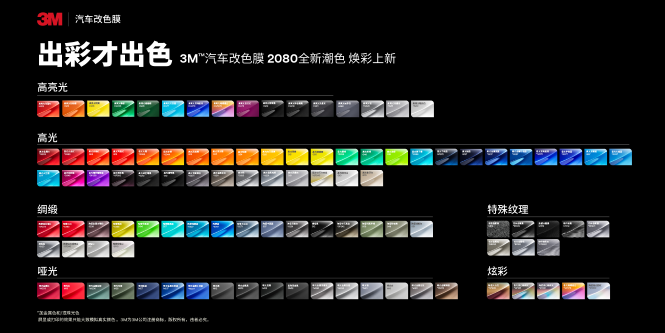 3M™ 汽车改色膜色卡

