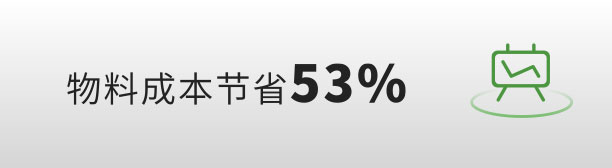 物料成本节省53%