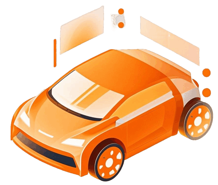 帮我生成一个智能汽车图标icon,png格式,透明底,橙色.jpeg