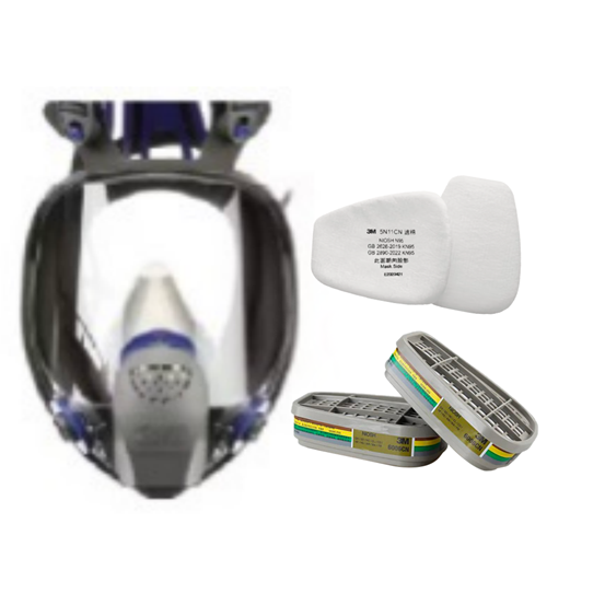 3M FF-400 硅胶全面罩配6006CN滤毒盒及5N11CN滤棉