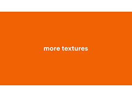 Video still of an orange background behind the words “more textures”