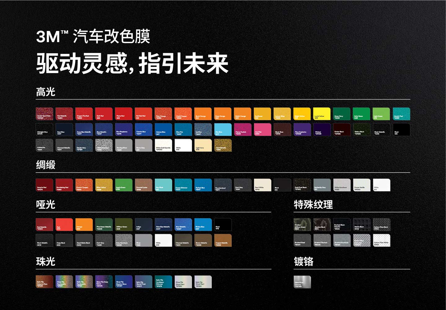 3M汽车改色膜色卡
