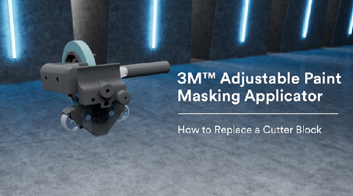 3M™ 可调式喷漆遮蔽胶带贴附辅助工具: 更换切割刀具

